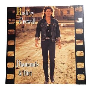 Rodney Crowell Diamonds & Dirt 12x12 Double Sided Flat Promo Poster 1988 Country